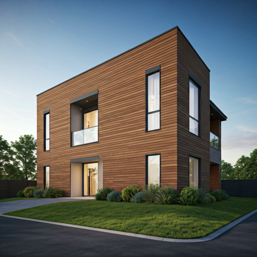 Contemporary eco mansion with white geometric planes and vertical gardens